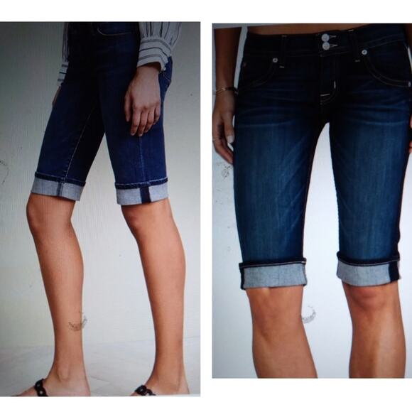 J776 EUC Hudson Dark Wash Capri  Cuffed size 26 - Picture 1 of 9